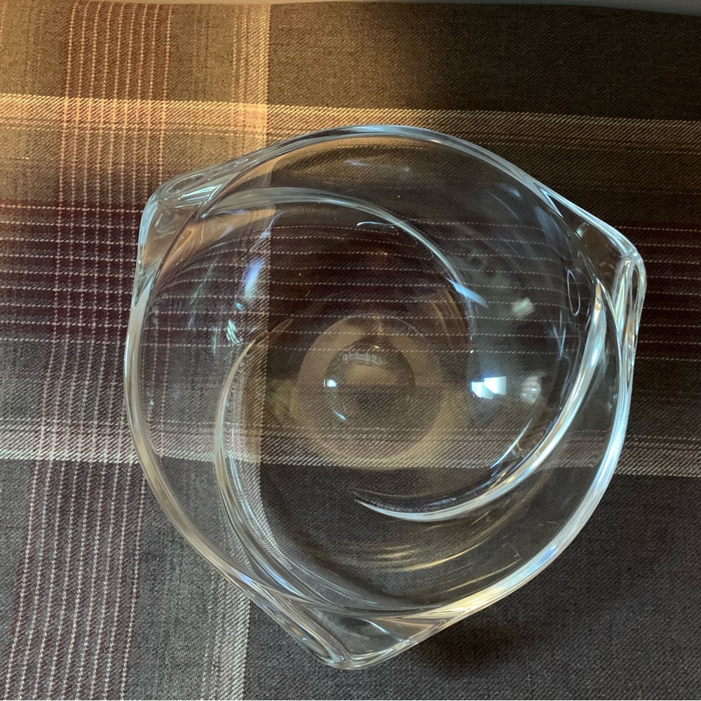 Val Saint Lambert Crystal Swirl Bowl